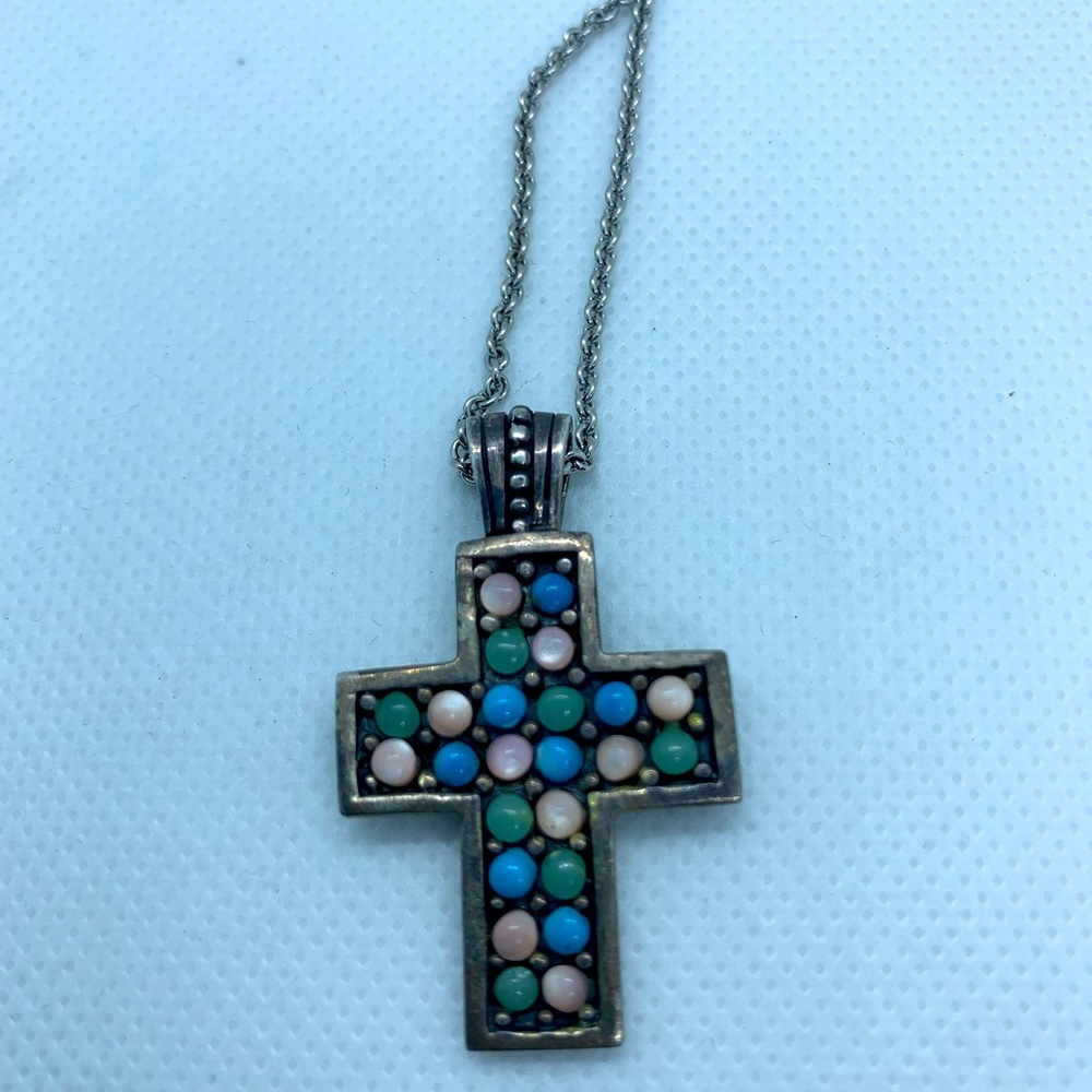 Silver cross necklace